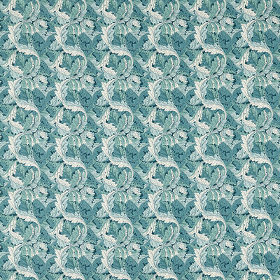 CLARKE AND CLARKE F1681/04.CAC.0 ACANTHUS TEAL Fabric - Eade's Wallpaper