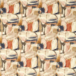 CLARKE AND CLARKE F1694/04.CAC.0 FIGURA MIDNIGHT/SPICE Fabric - Eade's Wallpaper
