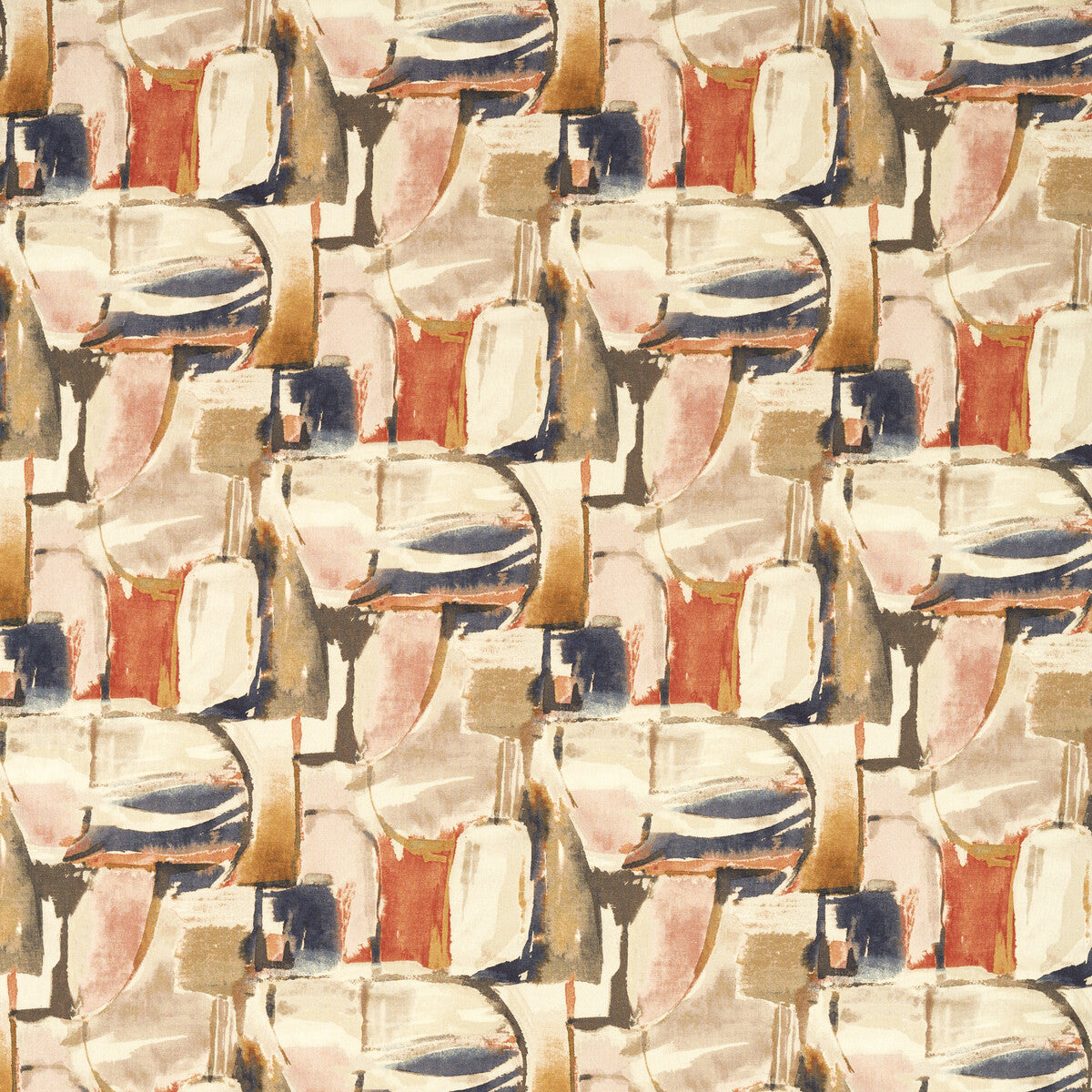 CLARKE AND CLARKE F1694/04.CAC.0 FIGURA MIDNIGHT/SPICE Fabric - Eade's Wallpaper