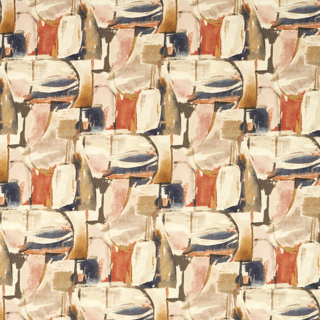CLARKE AND CLARKE F1694/04.CAC.0 FIGURA MIDNIGHT/SPICE Fabric - Eade's Wallpaper