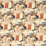CLARKE AND CLARKE F1694/04.CAC.0 FIGURA MIDNIGHT/SPICE Fabric - Eade's Wallpaper