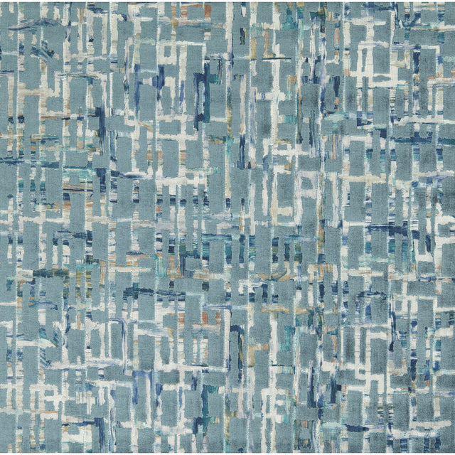 CLARKE AND CLARKE F1697/05.CAC.0 QUADRATA TEAL/MINERAL Fabric - Eade's Wallpaper