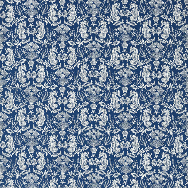 CLARKE AND CLARKE F1725/03.CAC.0 AQUARIUM NAVY Fabric - Eade's Wallpaper