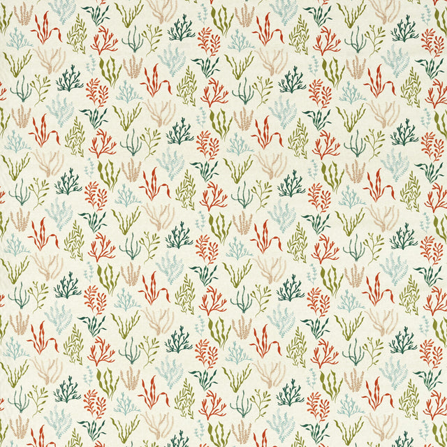 CLARKE AND CLARKE F1727/01.CAC.0 PORTSIDE CORAL/MINERAL Fabric - Eade's Wallpaper