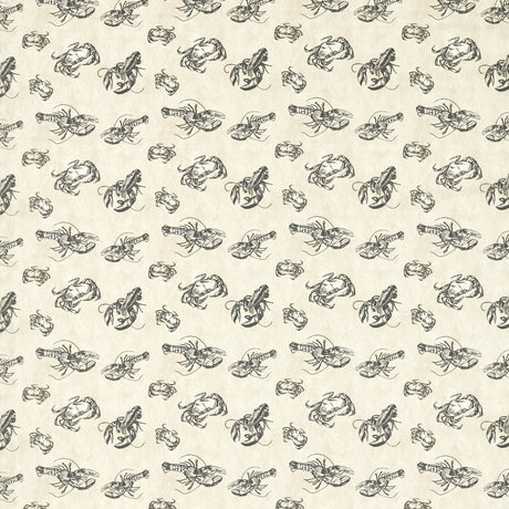 CLARKE AND CLARKE F1731/01.CAC.0 SHELLFISH CHARCOAL Fabric - Eade's Wallpaper