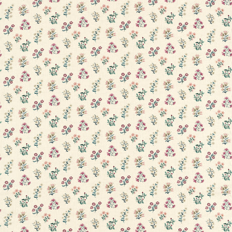 CLARKE AND CLARKE F1736/05.CAC.0 LEIDEN TEAL BERRY Fabric - Eade's Wallpaper