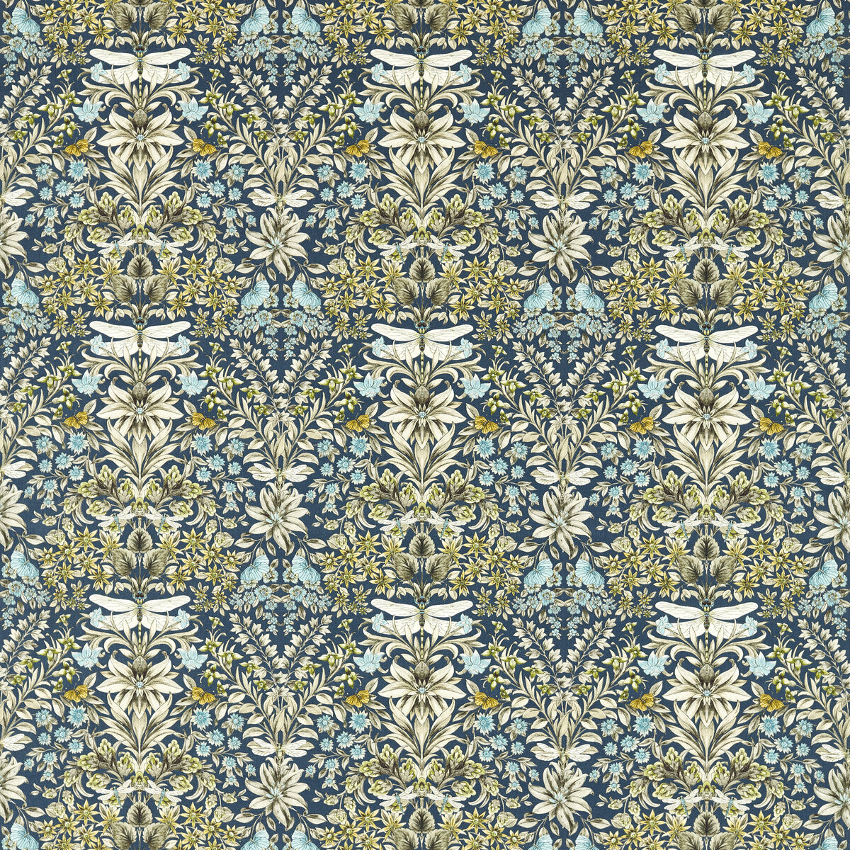 CLARKE AND CLARKE F1737/01.CAC.0 MIRABELL MIDNIGHT Fabric - Eade's Wallpaper