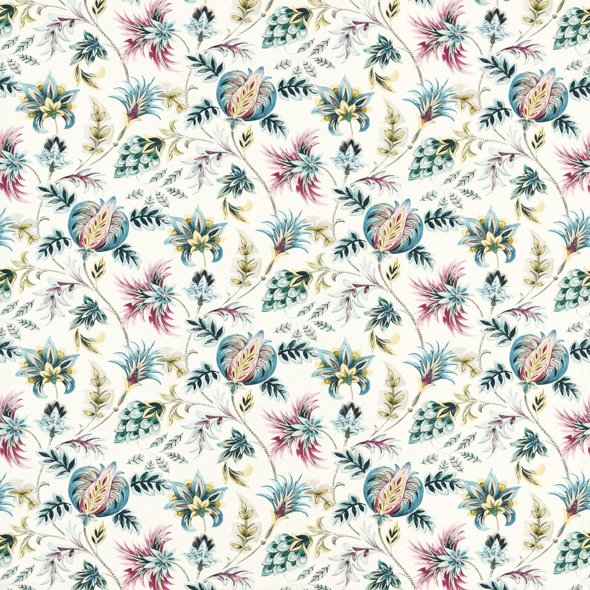 CLARKE AND CLARKE F1739/03.CAC.0 SIZERGH TEAL BERRY Fabric - Eade's Wallpaper