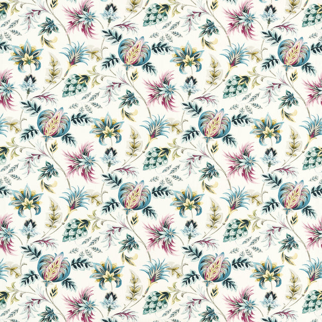 CLARKE AND CLARKE F1739/03.CAC.0 SIZERGH TEAL BERRY Fabric - Eade's Wallpaper