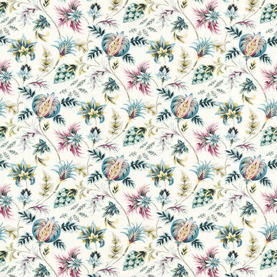 CLARKE AND CLARKE F1739/03.CAC.0 SIZERGH TEAL BERRY Fabric - Eade's Wallpaper