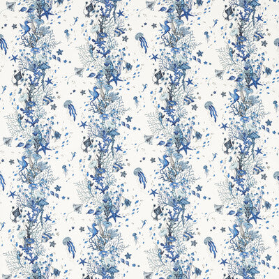 CLARKE AND CLARKE F1760/02.CAC.0 SEAFOREST BLUE Fabric - MYTHICA BY EMMA J SHIPLEY FOR C&C