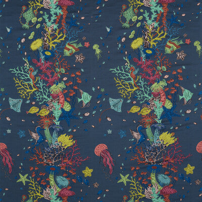 CLARKE AND CLARKE F1761/01.CAC.0 SEAFOREST JACQUARD NAVY Fabric - MYTHICA BY EMMA J SHIPLEY FOR C&C