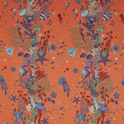 CLARKE AND CLARKE F1761/02.CAC.0 SEAFOREST JACQUARD PEACH Fabric - MYTHICA BY EMMA J SHIPLEY FOR C&C