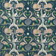 CLARKE AND CLARKE F1764/02.CAC.0 WONDER WORLD VELVET TEAL Fabric - MYTHICA BY EMMA J SHIPLEY FOR C&C