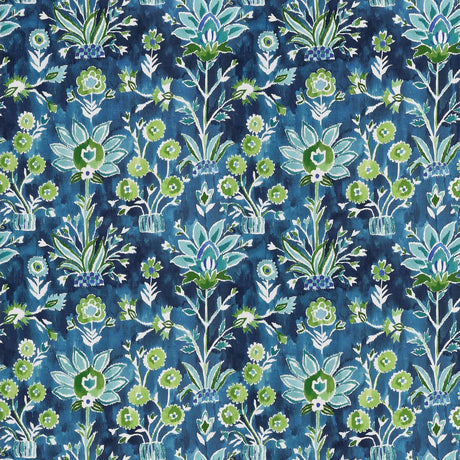 Thibaut LILIA PRINT F711115 in Navy Fabric - ACADIA