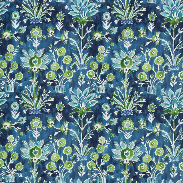 Thibaut LILIA PRINT F711115 in Navy Fabric - ACADIA