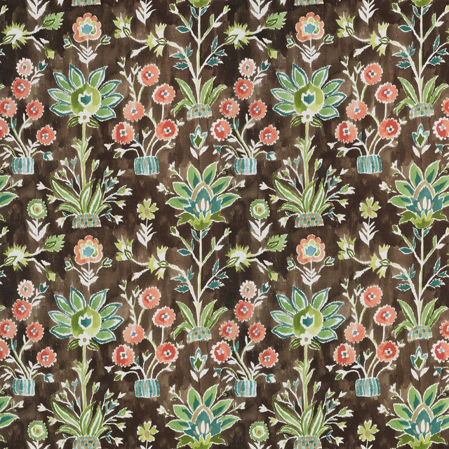 Thibaut LILIA PRINT F711119 in Chocolate Fabric - ACADIA