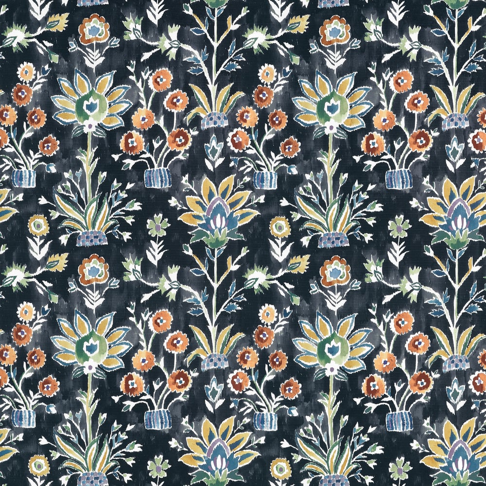 Thibaut LILIA PRINT F711120 in Ebony Fabric - ACADIA