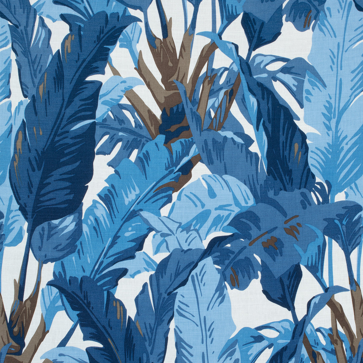 Thibaut F910126 TRAVELERS PALM Navy and White Fabric