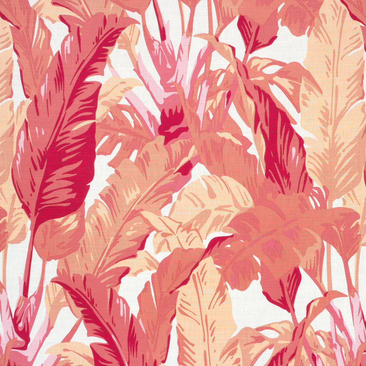 Thibaut F910130 TRAVELERS PALM Pink and Coral Fabric