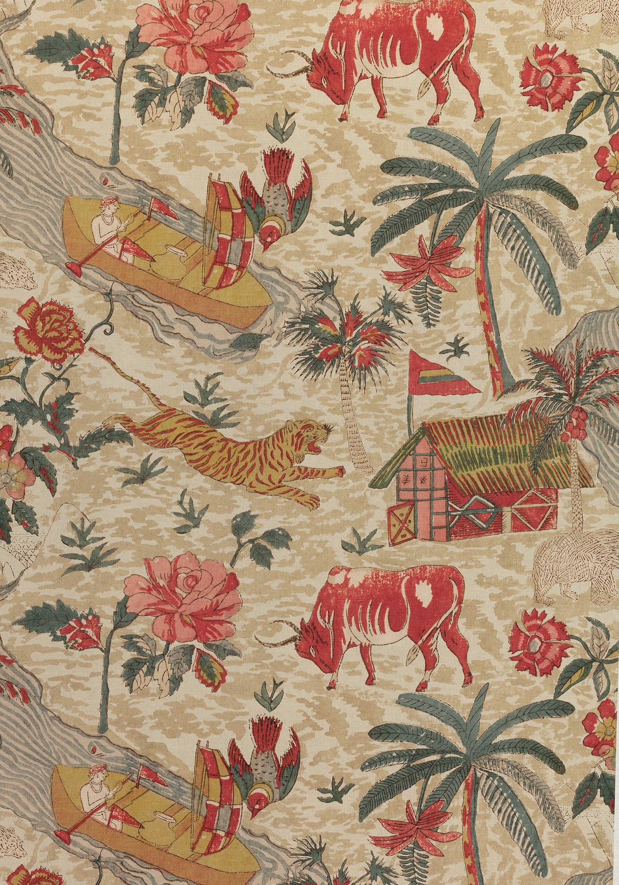 Thibaut F910233 TIGER RESERVE Wheat Fabric