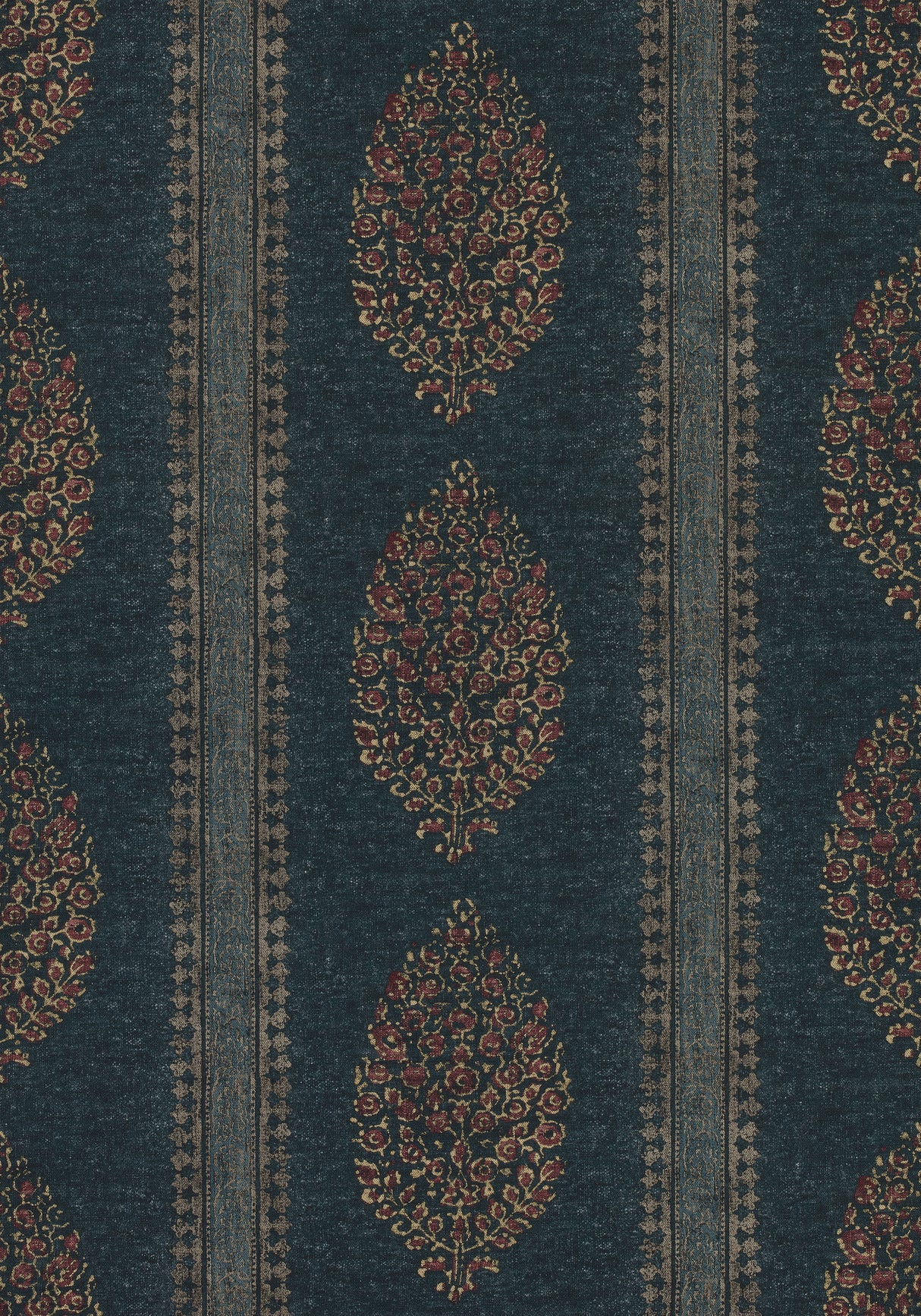 Thibaut F910238 CHAPPANA Navy and Red Fabric