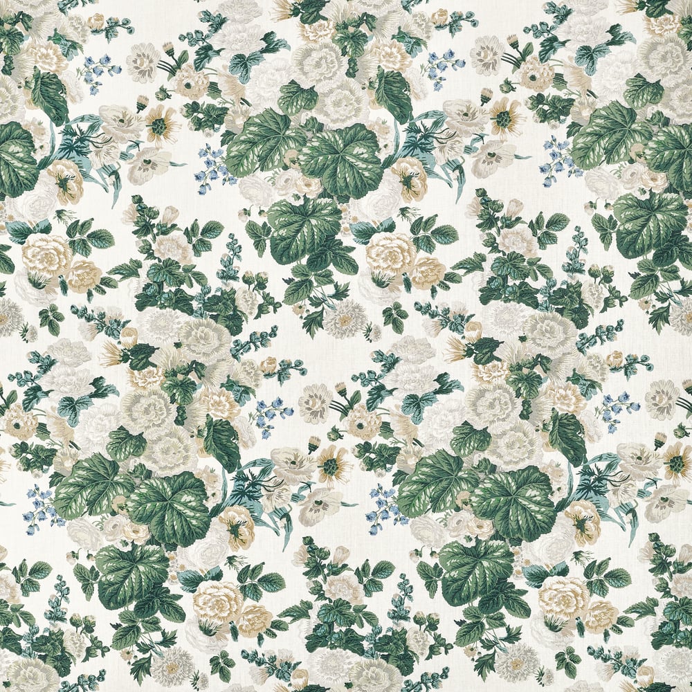 Thibaut HIDCOTE F910510 in White Fabric - BOXWOOD FABRIC BOO