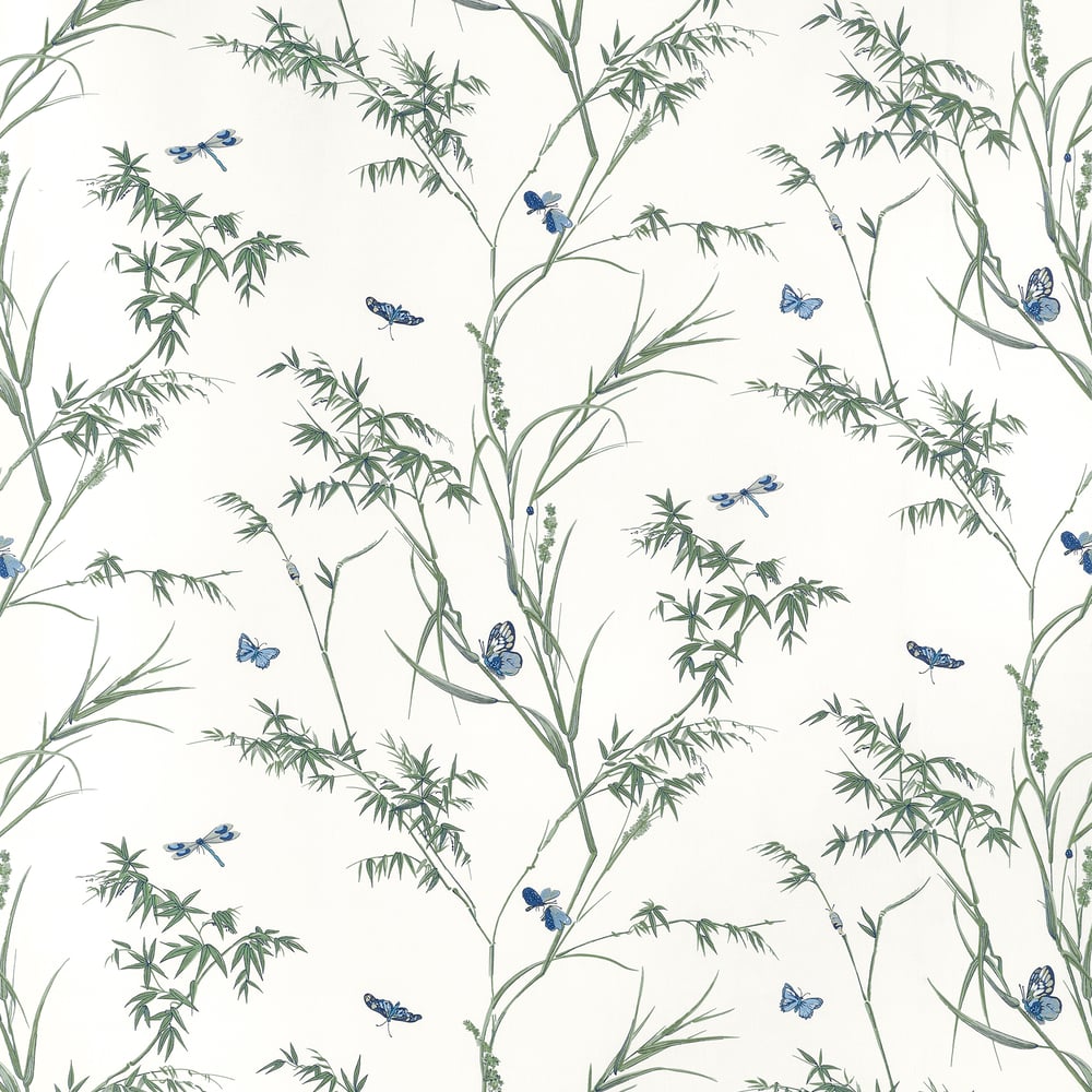 Thibaut VIRGINIA F910528 in Blue and Green Fabric - BOXWOOD 