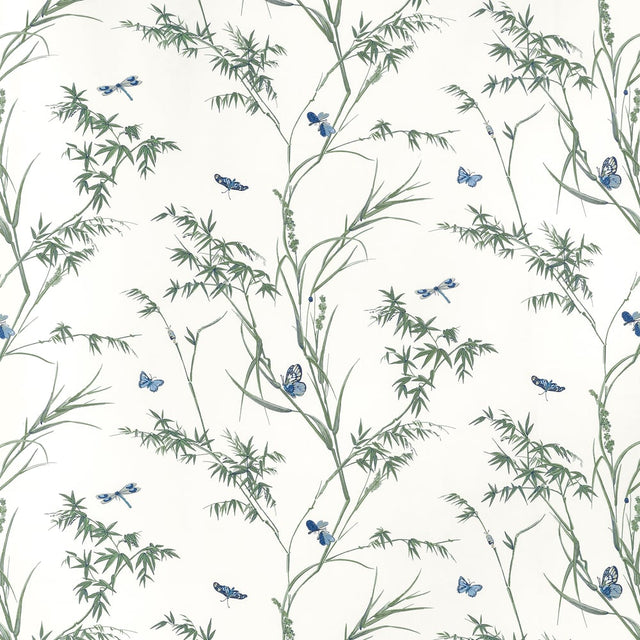Thibaut VIRGINIA F910528 in Blue and Green Fabric - BOXWOOD 