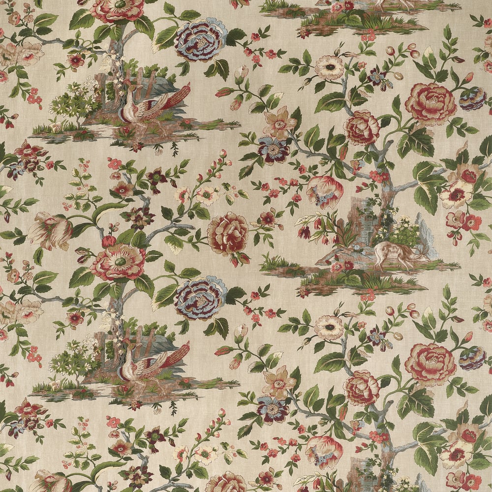 Thibaut FOREST LODGE F910541 in Flax Fabric - BOXWOOD FABRIC
