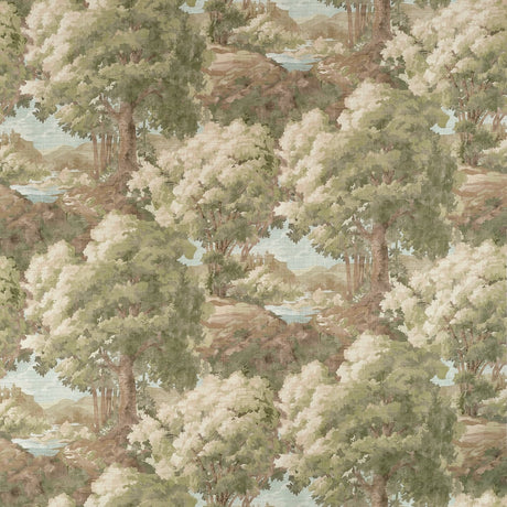 Thibaut WOODLAND CLEARING F910546 in Green Fabric - BOXWOOD 