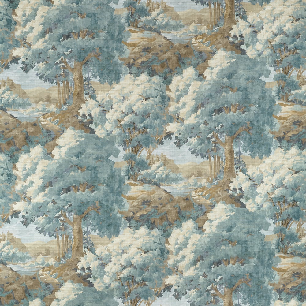 Thibaut WOODLAND CLEARING F910547 in Spa Blue Fabric - BOXWO