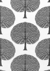 Thibaut F910602 MULBERRY TREE Black and White Fabric
