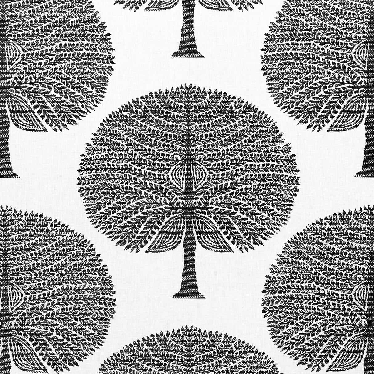 Thibaut F910602 MULBERRY TREE Black and White Fabric