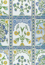 Thibaut F910628 INDIAN PANEL Blue and Yellow Fabric