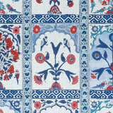 Thibaut F910631 INDIAN PANEL Coral and Blue Fabric