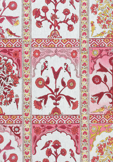 Thibaut F910632 INDIAN PANEL Pink Fabric