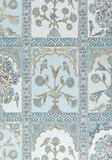 Thibaut F910633 INDIAN PANEL Spa Blue Fabric