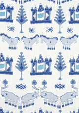 Thibaut F910641 KINGDOM PARADE Blue and White Fabric