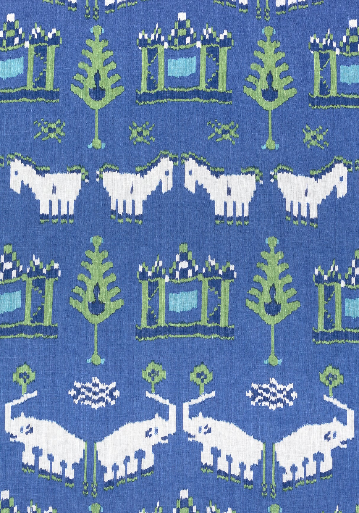 Thibaut F910642 KINGDOM PARADE Blue and Green Fabric