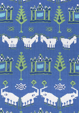 Thibaut F910642 KINGDOM PARADE Blue and Green Fabric
