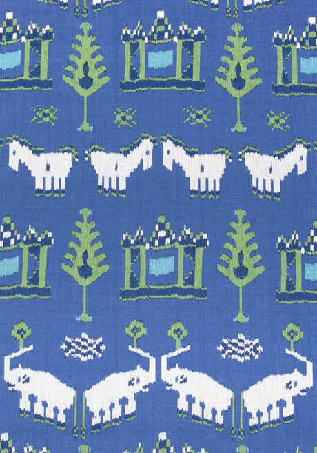 Thibaut F910642 KINGDOM PARADE Blue and Green Fabric