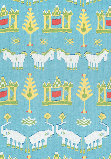 Thibaut F910644 KINGDOM PARADE Turquoise Fabric