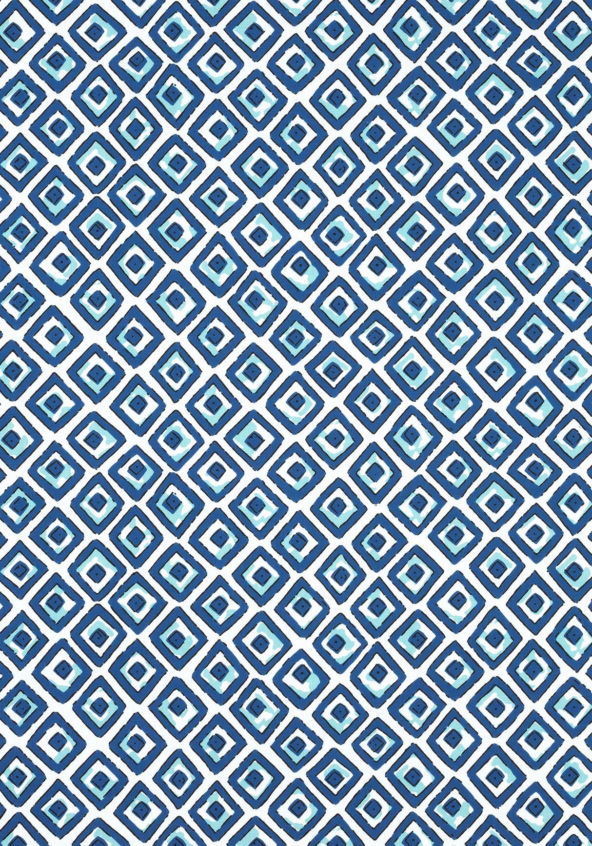 Thibaut F910658 INDIAN DIAMOND Blue and Turquoise Fabric