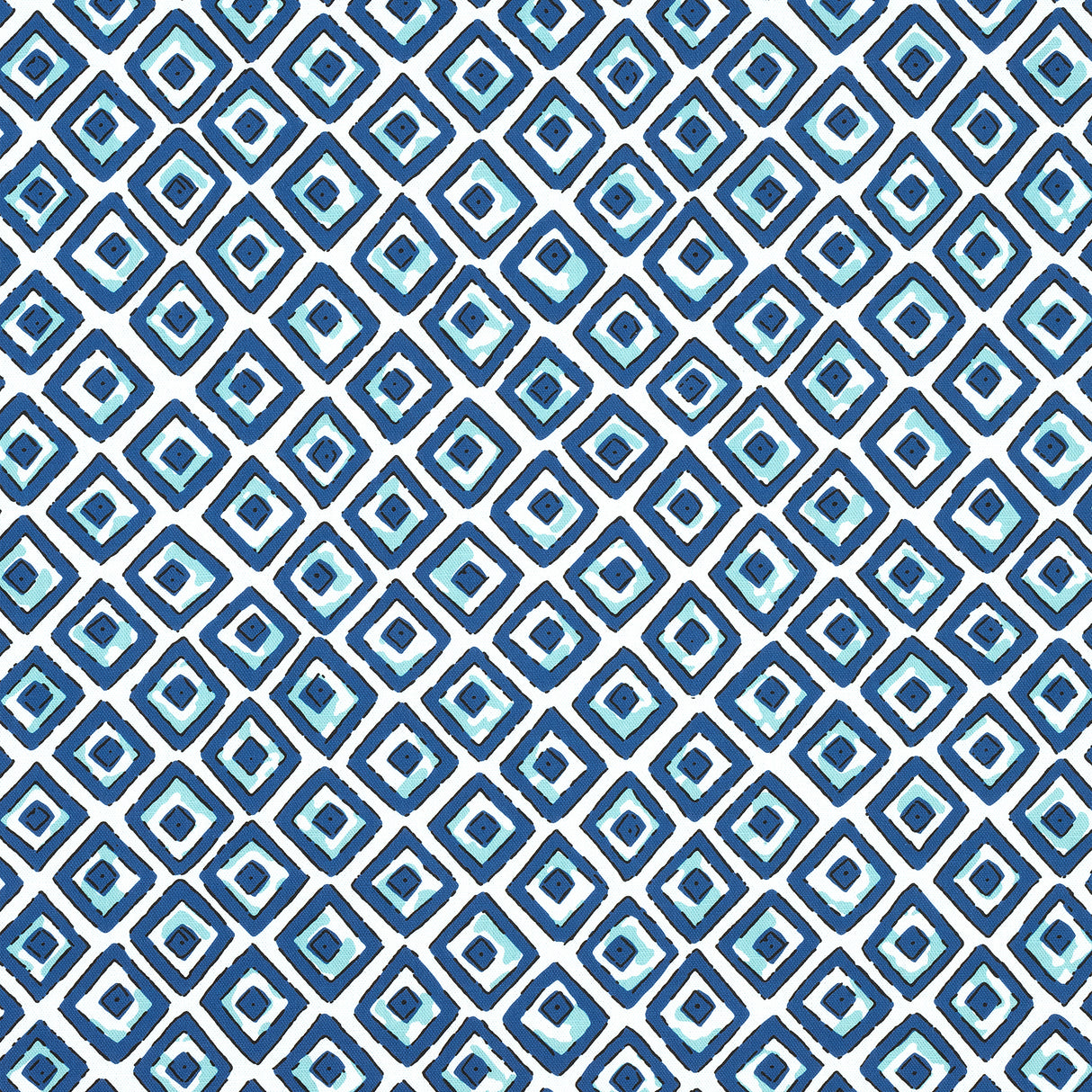 Thibaut F910658 INDIAN DIAMOND Blue and Turquoise Fabric