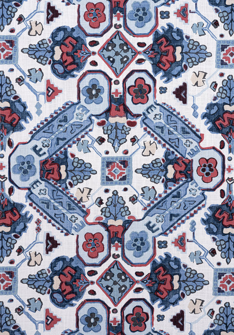Thibaut F910824 PERSIAN CARPET Blue and White Fabric