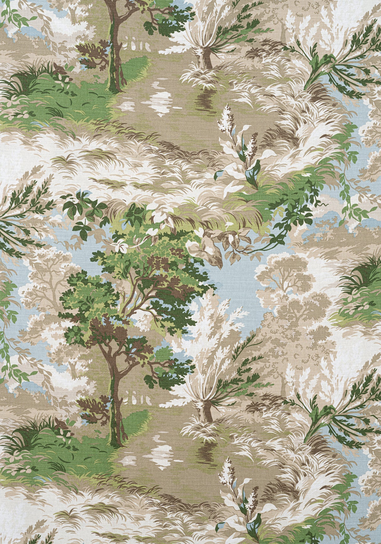 Thibaut F910866 LINCOLN TOILE Green and Beige Fabric