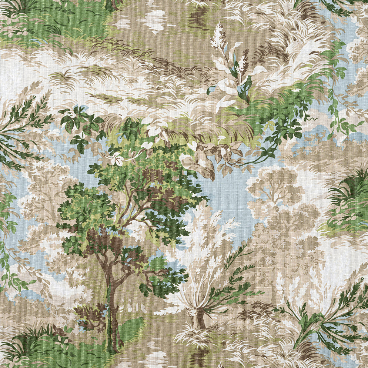 Thibaut F910866 LINCOLN TOILE Green and Beige Fabric