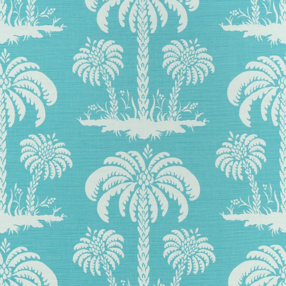 Thibaut F913146 PALM ISLAND Turquoise Fabric