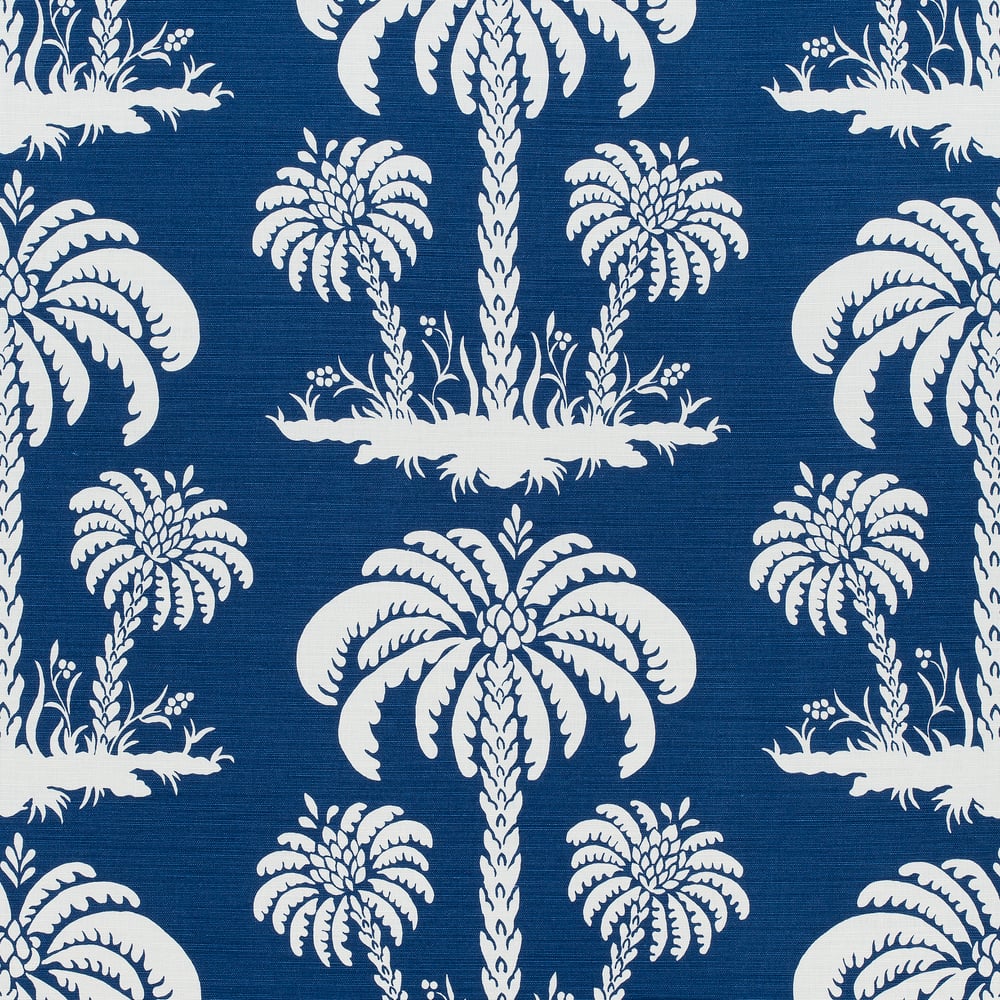 Thibaut F913149 PALM ISLAND Navy Fabric